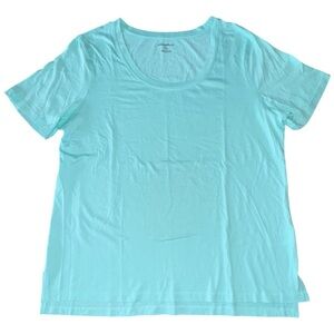 NEW Eddie Bauer Ladies XXL Sky Cotton/Modal Scoop Neck Short-Sleeve Tee